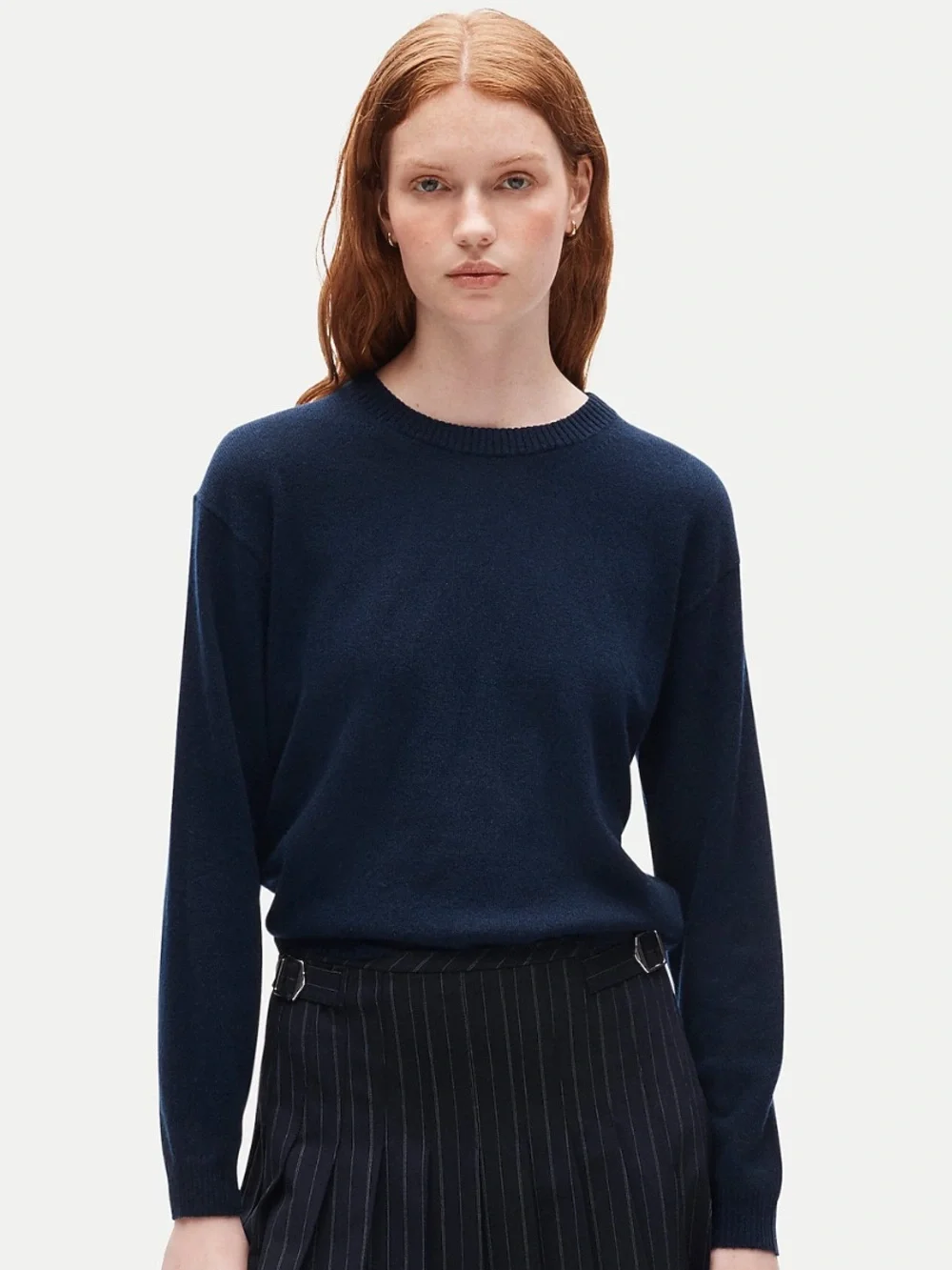 J. Crew Navy Crewneck 100% Cashmere Sweater
